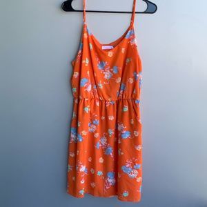 Lush Floral Blossom Orange Dress